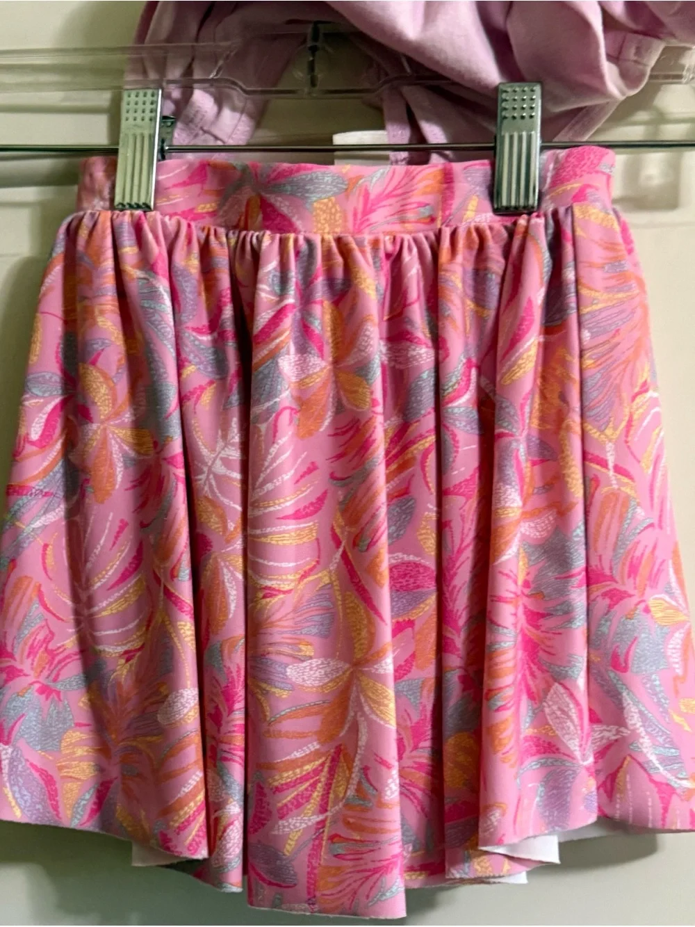 Set -OshKosh B'gosh Pink Mermaid Tie-Front Tank Top with matching tropical skirt
